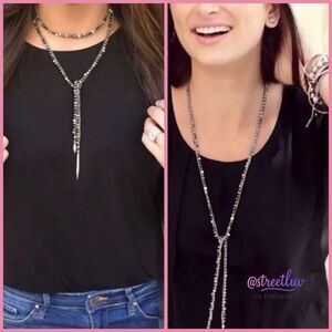 Stella & Dot Zoe Lariat Necklace – Gold Hematite Mix